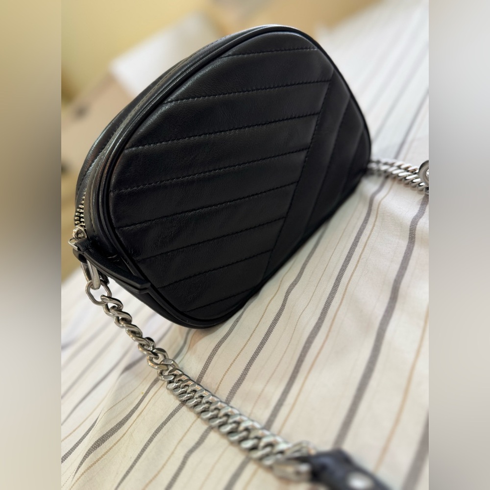 Black Quilted Leather Crossbody Bag - Picture 7 of 10